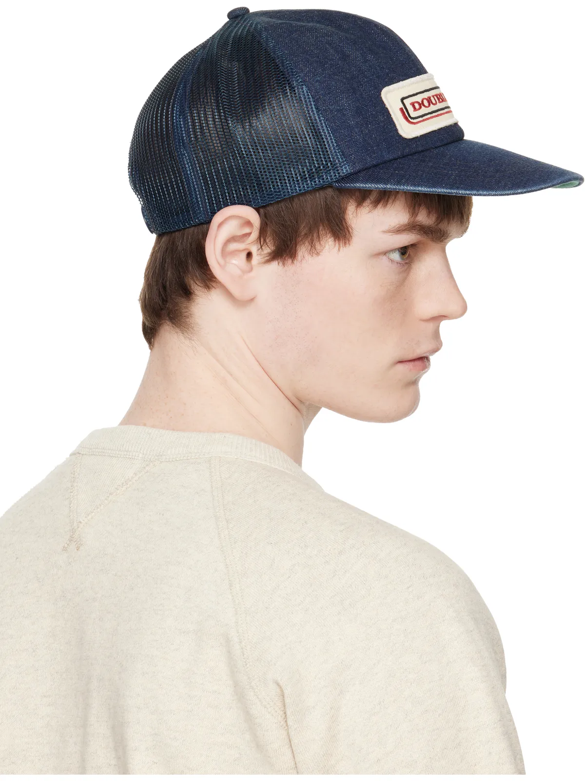 RRL ロゴパッチ インディゴ デニム トラッカーキャップ - 画像3