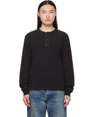RRL Indigo ジャージ ヘンリーネック トップス - サムネイル1