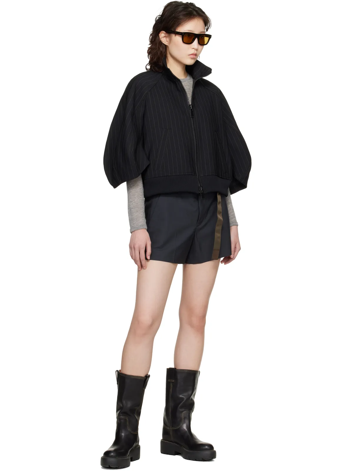sacai Suiting & Nylon Twill ショートパンツ - 画像4