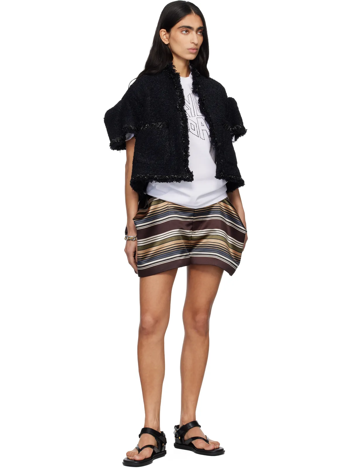 sacai Horizontal Stripe ショートパンツ - 画像4