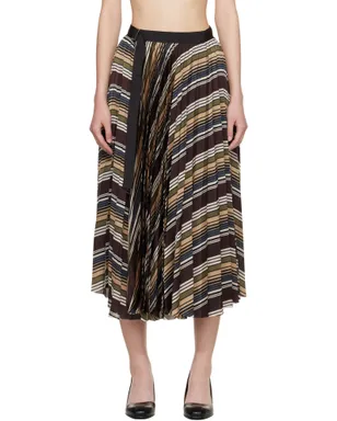 sacai Horizontal ボーダー ミディアムスカート - サムネイル1