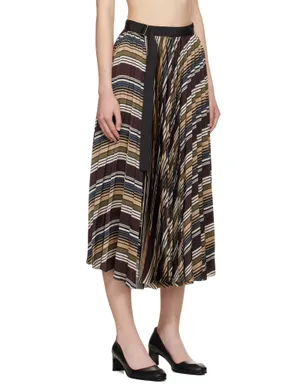 sacai Horizontal ボーダー ミディアムスカート - サムネイル2