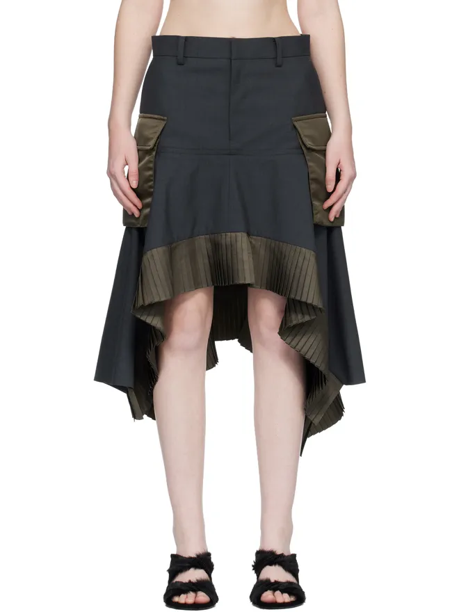 sacai sacai Suiting & Nylon Twill ミディアムスカートの商品画像