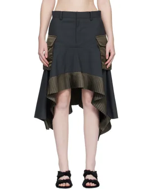 sacai Suiting & Nylon Twill ミディアムスカート - サムネイル1