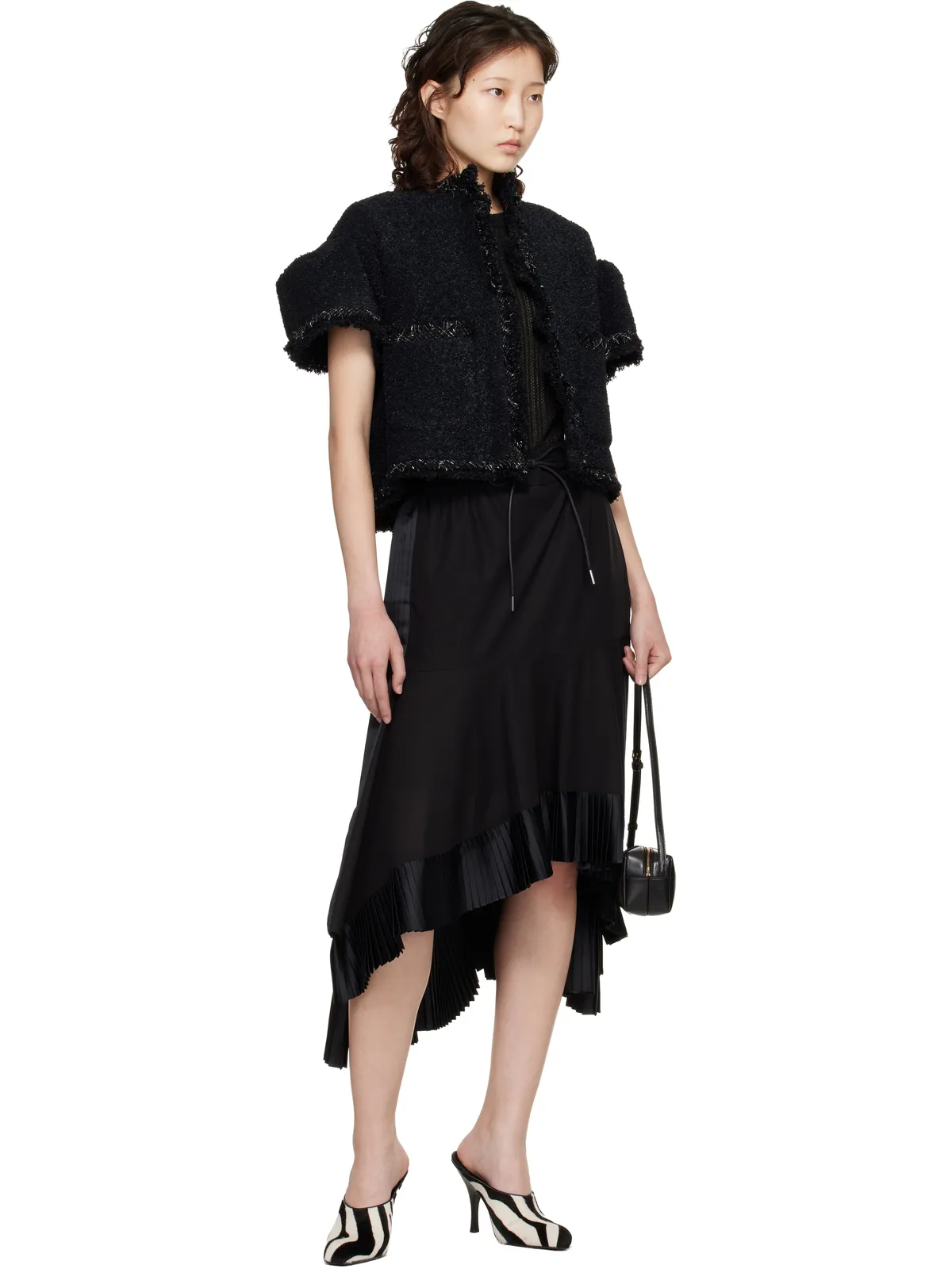 sacai コットン ブロードクロス ミディアムスカート - 画像4