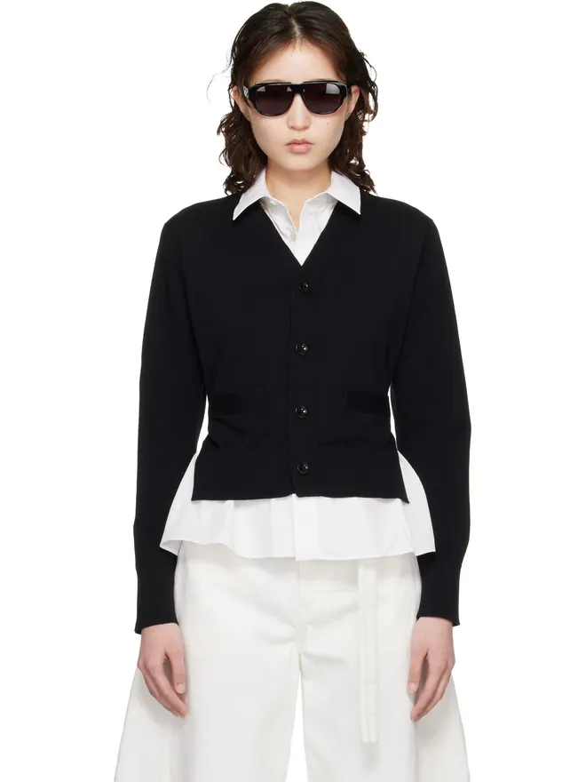 sacai sacai ポプリン コットン ニットカーディガンの商品画像