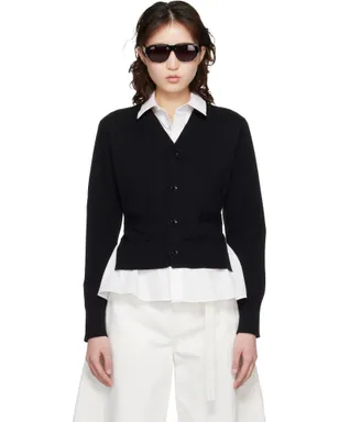 sacai ポプリン コットン ニットカーディガン - サムネイル1