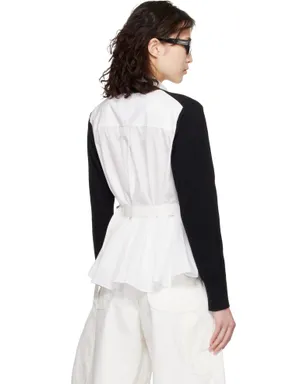 sacai ポプリン コットン ニットカーディガン - サムネイル3