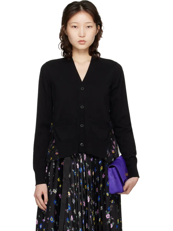 sacai sacai フローラルプリント コットン ニットカーディガンの商品画像