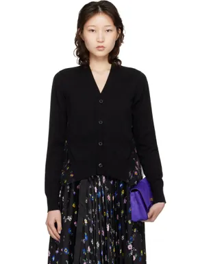 sacai フローラルプリント コットン ニットカーディガン - サムネイル1
