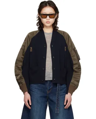 sacai ナイロンツイル ニットカーディガン - サムネイル1