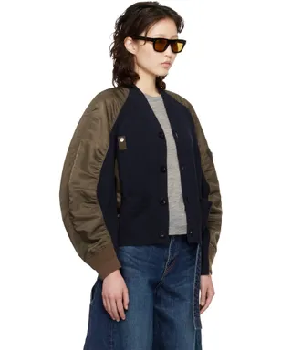 sacai ナイロンツイル ニットカーディガン - サムネイル2