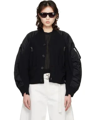sacai ナイロンツイル＆ニット カーディガン - サムネイル1