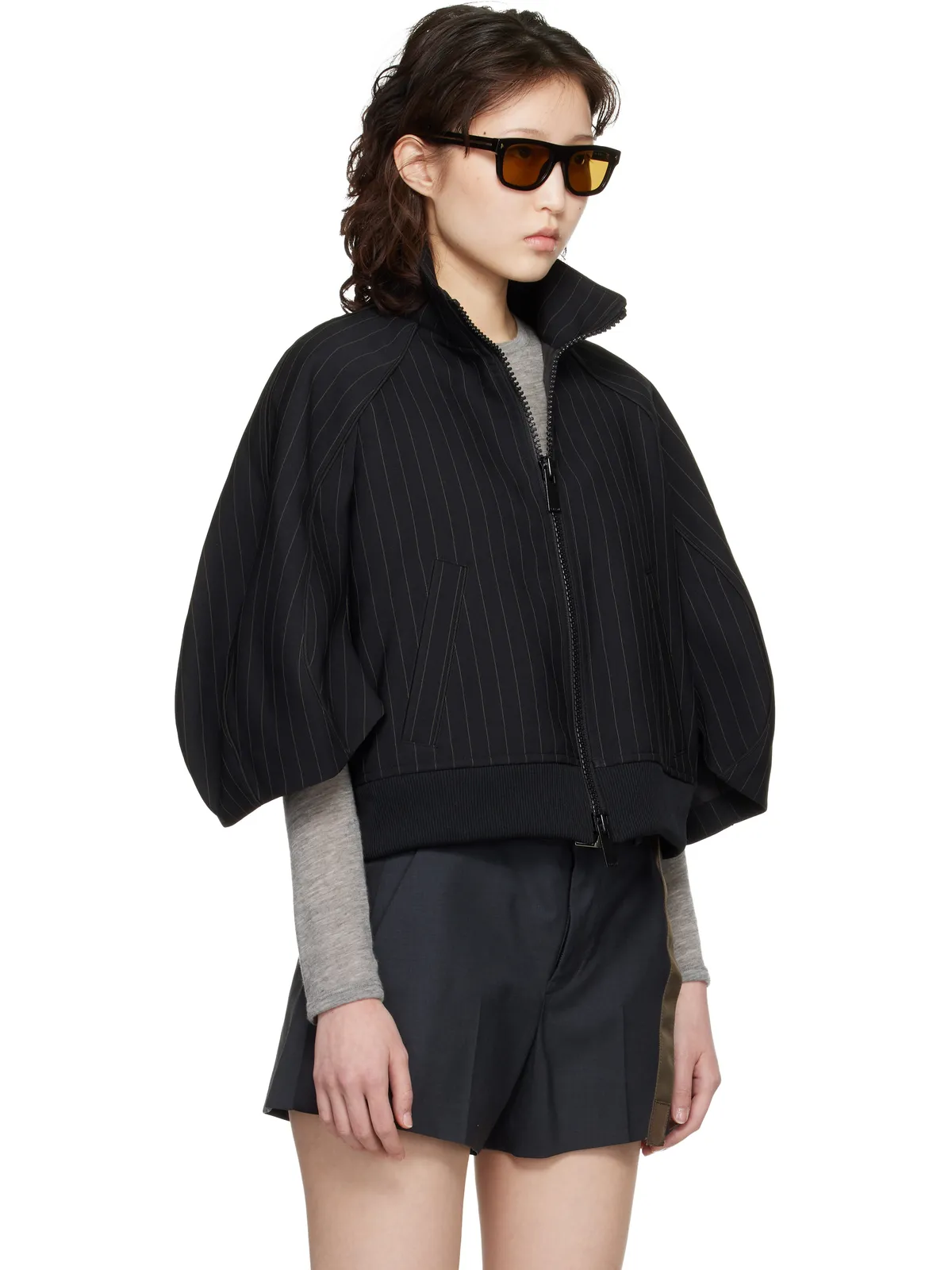 sacai Matelasse ツイル ボンバージャケット - 画像2