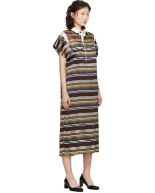 sacai Horizontal ボーダー ミディアムワンピース - サムネイル2
