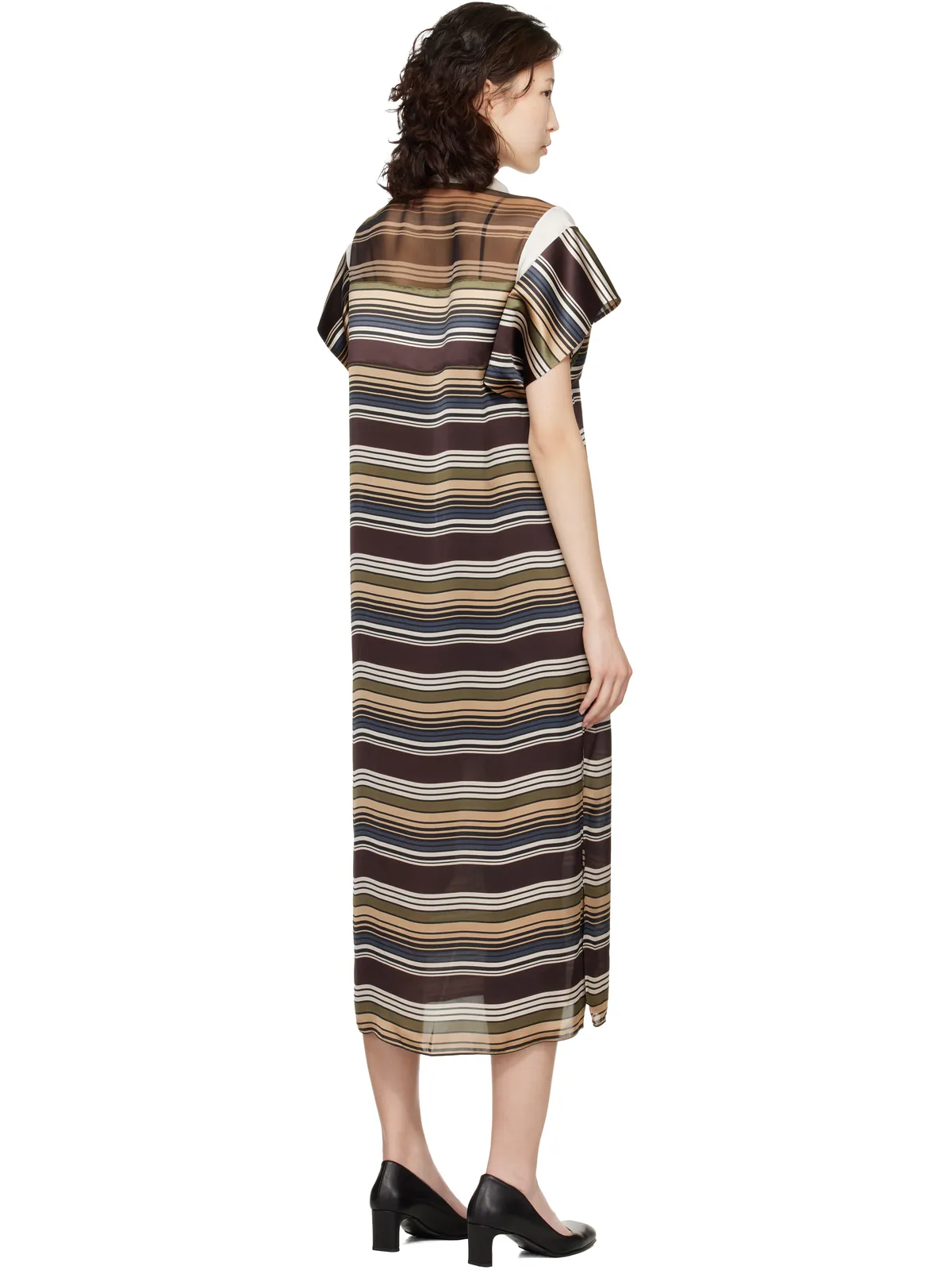 sacai Horizontal ボーダー ミディアムワンピース - 画像3