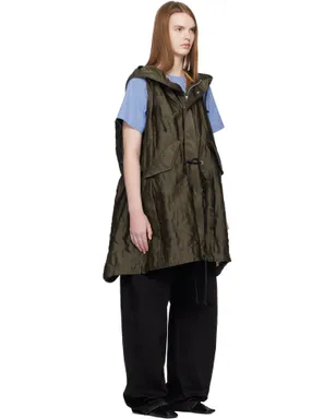 sacai キルティング サテン フード付きベスト - サムネイル2