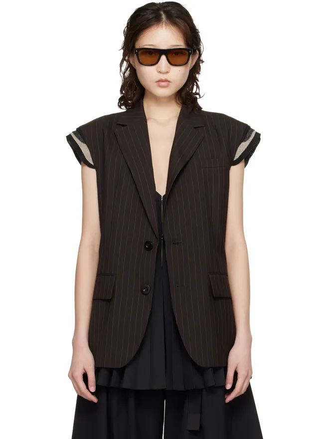 sacai sacai チョークストライプ ベストの商品画像