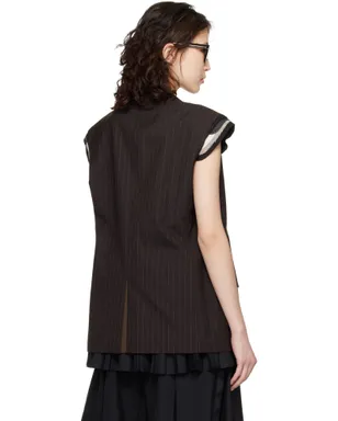 sacai チョークストライプ ベスト - サムネイル3