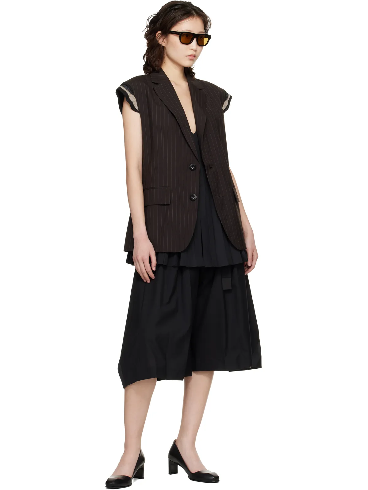 sacai チョークストライプ ベスト - 画像4