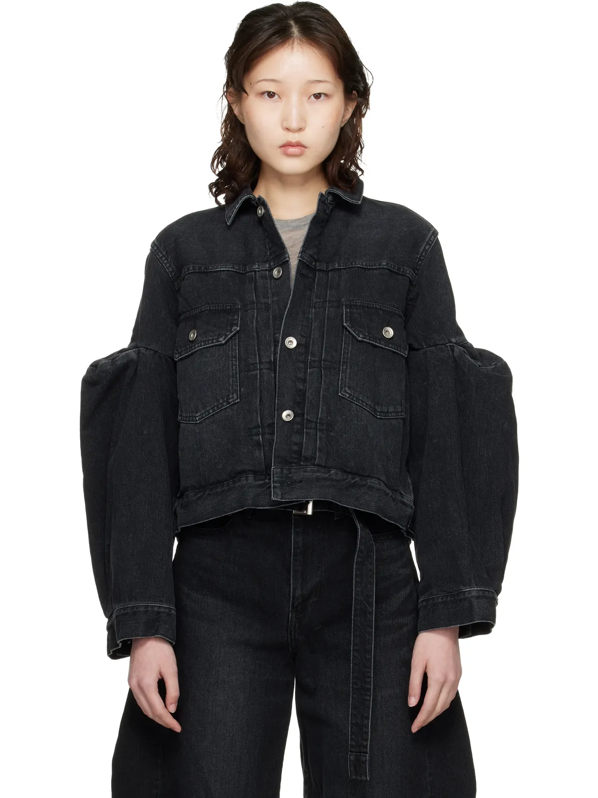 sacai Pipe Sleeves デニムジャケット - 画像1