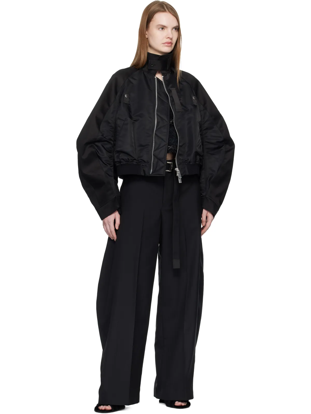 sacai コットンチノ＆ナイロンツイル ボンバージャケット - 画像4