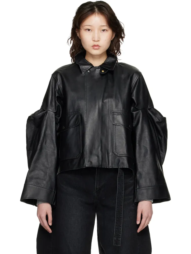 sacai sacai レザー ブルゾンジャケットの商品画像