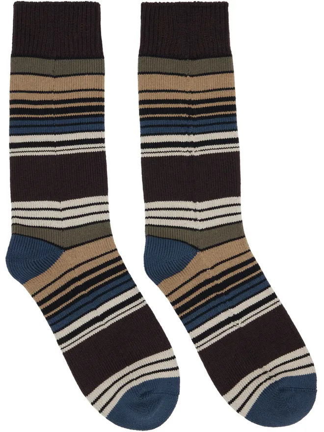 sacai sacai ホリゾンタルストライプ ソックスの商品画像