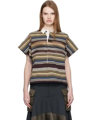 sacai Horizontal ボーダー ポロシャツ - サムネイル1