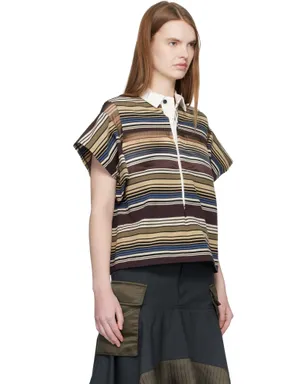 sacai Horizontal ボーダー ポロシャツ - サムネイル2