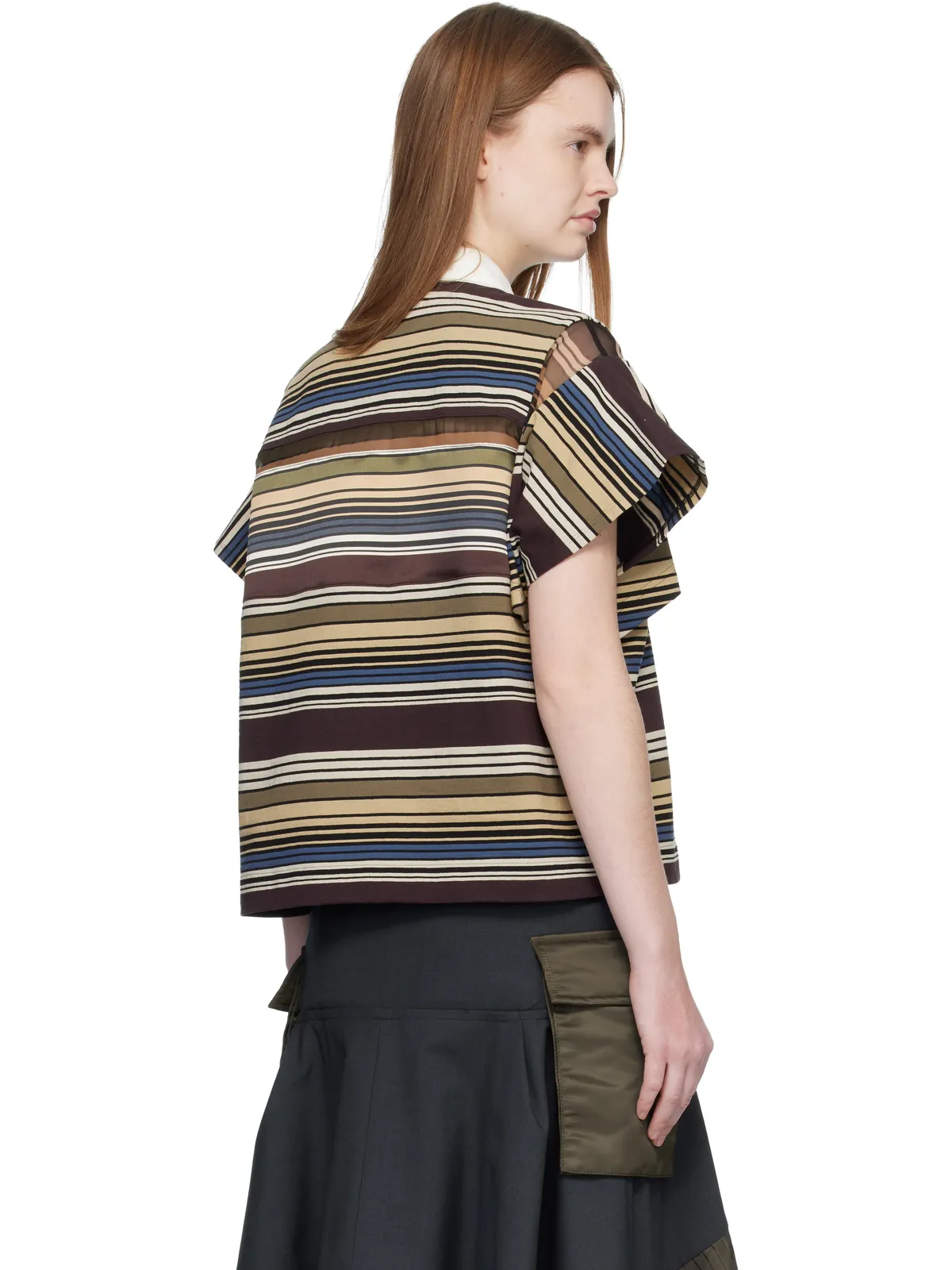 sacai Horizontal ボーダー ポロシャツ - 画像3