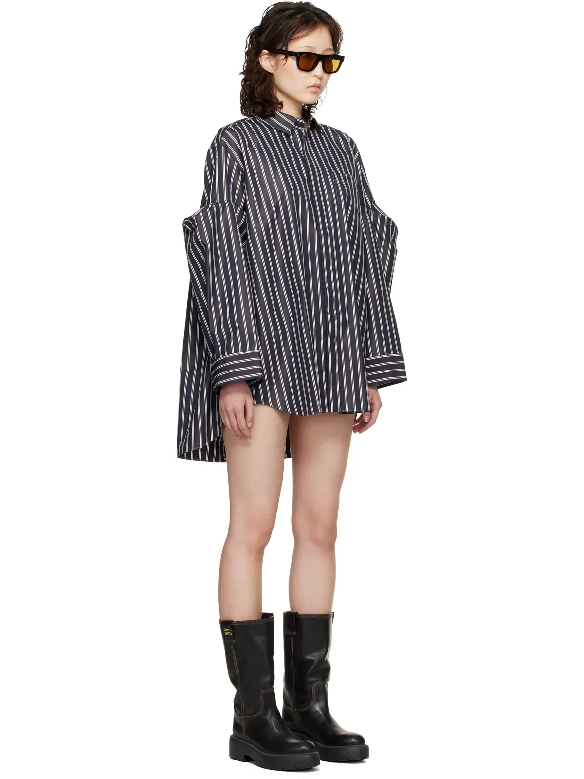 sacai ポプリン シャツ ミニワンピース - 画像2