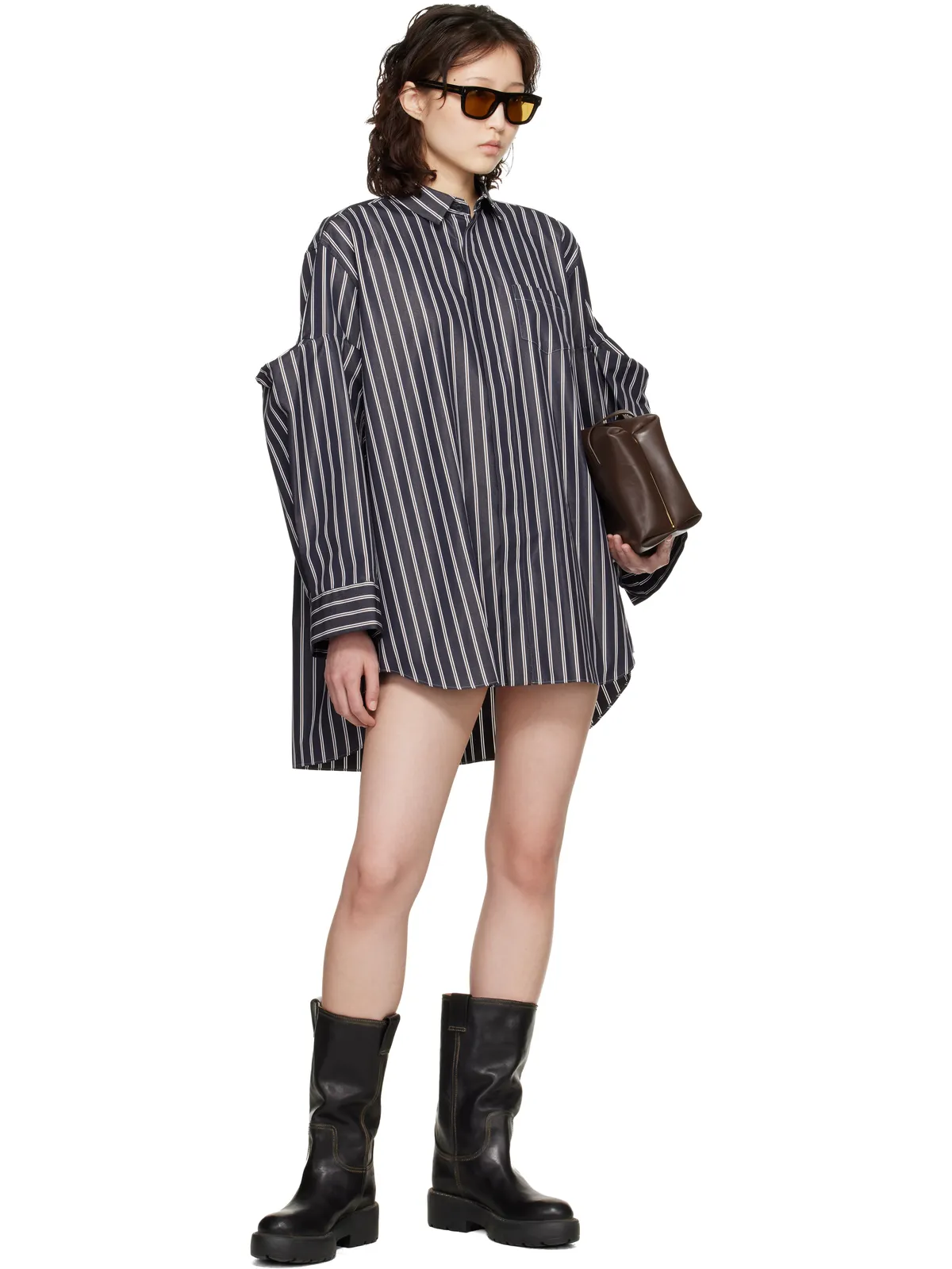 sacai ポプリン シャツ ミニワンピース - 画像4