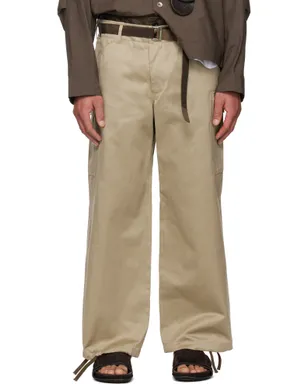 sacai タン Cotton Chino x Nylon Twill カーゴパンツ - サムネイル1