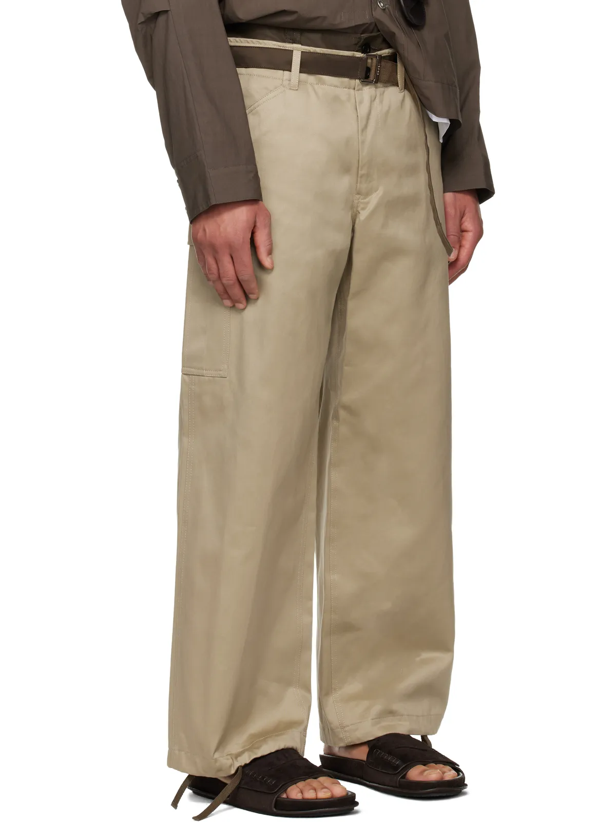sacai タン Cotton Chino x Nylon Twill カーゴパンツ - 画像2