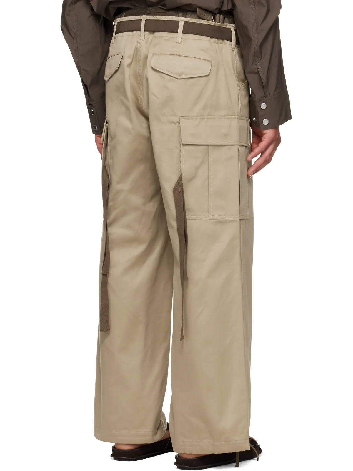 sacai タン Cotton Chino x Nylon Twill カーゴパンツ - 画像3
