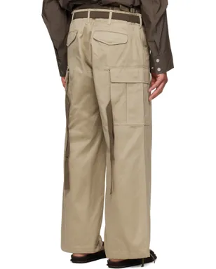 sacai タン Cotton Chino x Nylon Twill カーゴパンツ - サムネイル3