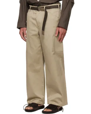 sacai タン Cotton Chino x Nylon Twill カーゴパンツ - サムネイル4