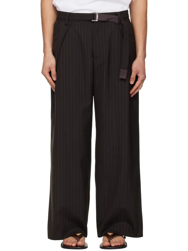 sacai sacai チョークストライプ トラウザーズの商品画像