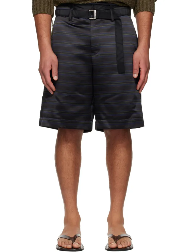 sacai sacai Horizontal ボーダー ショートパンツの商品画像