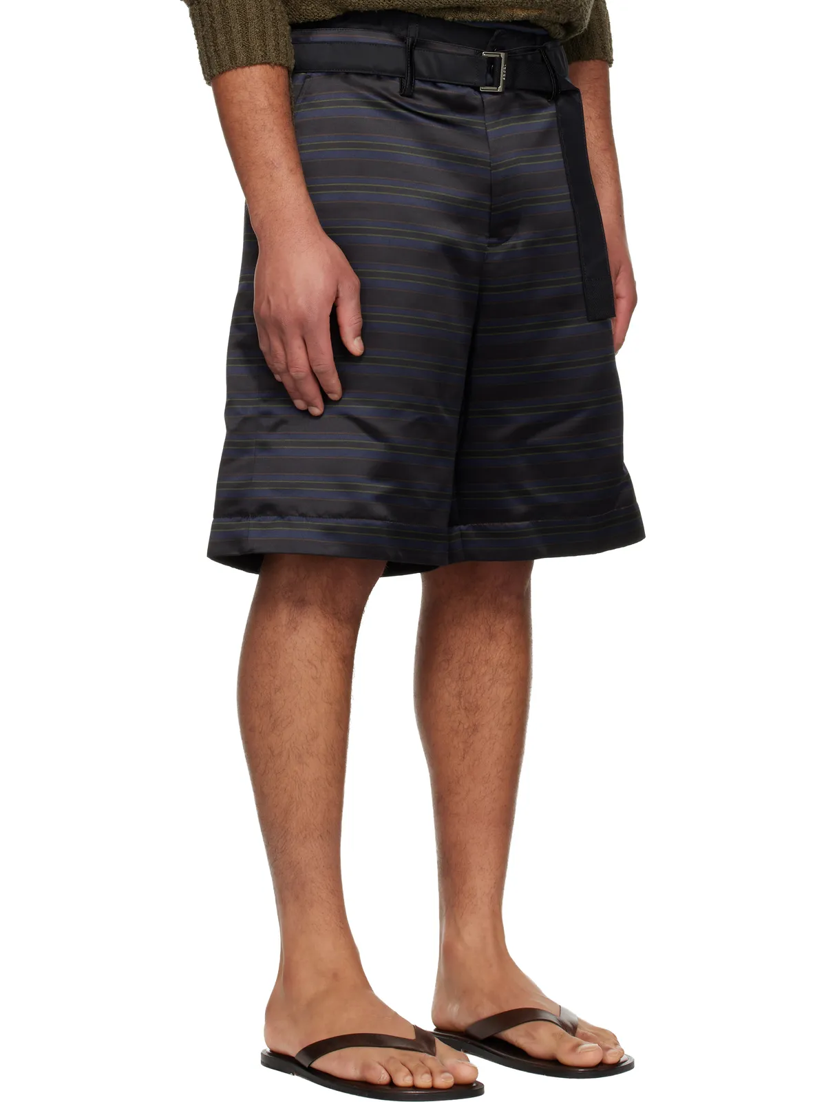 sacai Horizontal ボーダー ショートパンツ - 画像2
