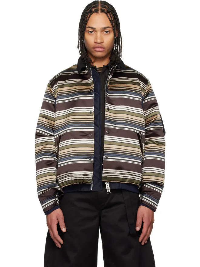 sacai sacai ホリゾンタルストライプ ブルゾンジャケットの商品画像