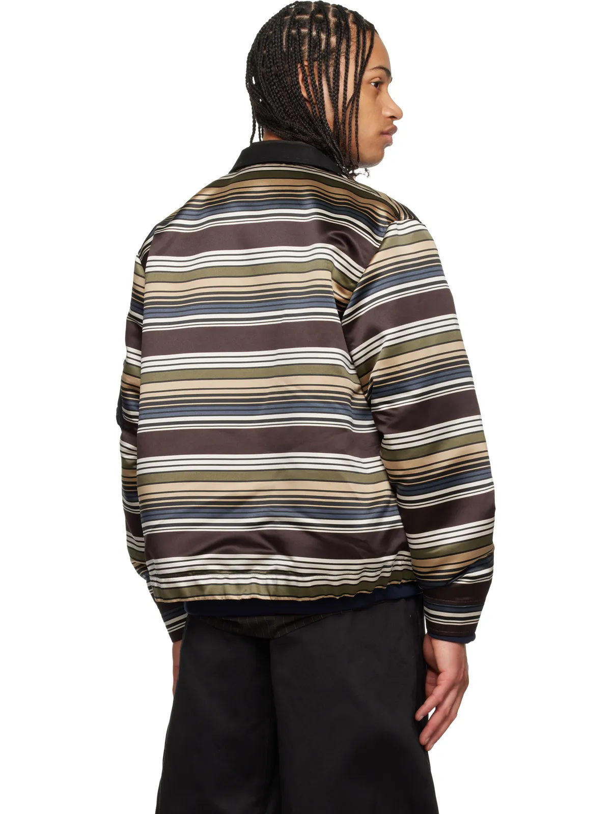 sacai ホリゾンタルストライプ ブルゾンジャケット - 画像3