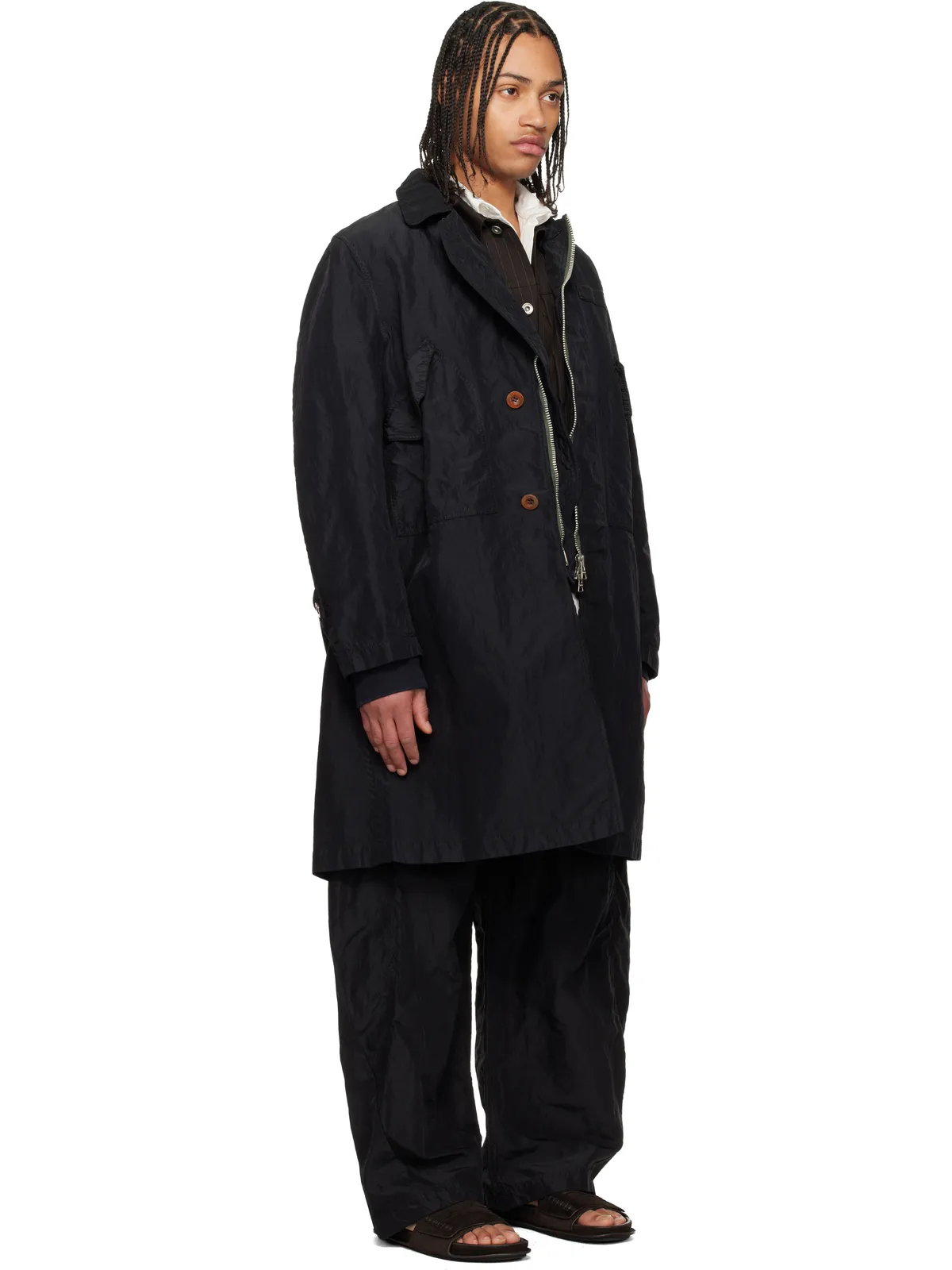sacai トリーテッド ナイロンツイル コート - 画像2