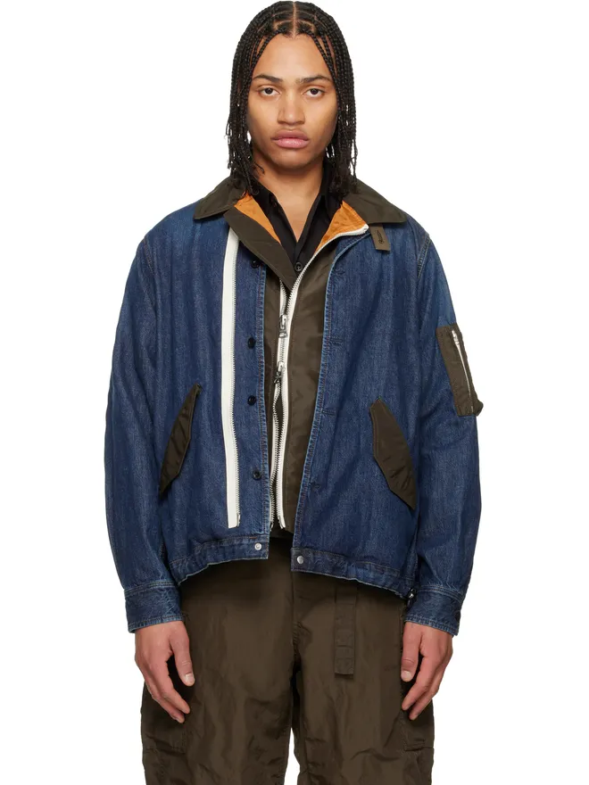 sacai sacai Denim x Nylon Twill ブルゾン デニムジャケットの商品画像