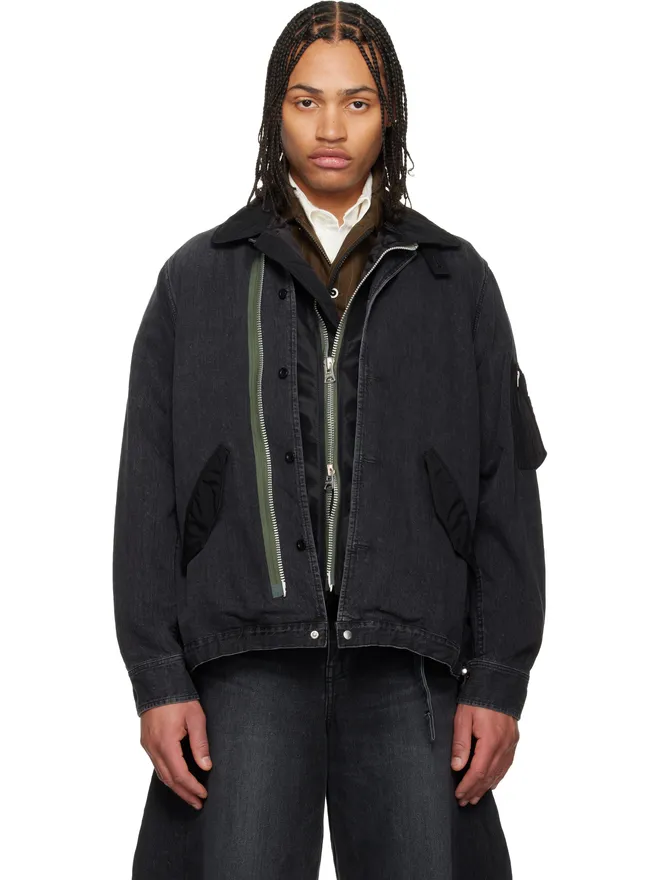 sacai sacai ナイロンツイル デニムジャケットの商品画像