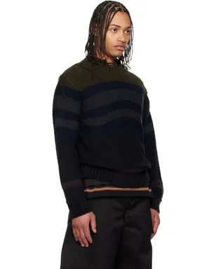 sacai ホリゾンタルストライプ ニット プルオーバーセーター - サムネイル2
