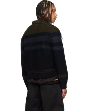 sacai ホリゾンタルストライプ ニット プルオーバーセーター - サムネイル3