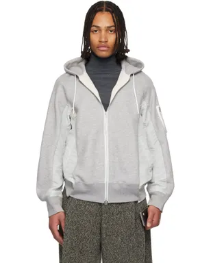 sacai Sponge Sweat & Nylon Twill フーディ - サムネイル1