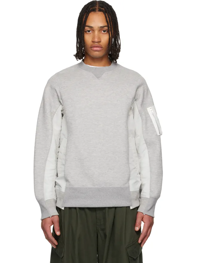 sacai sacai Sponge Sweat & Nylon Twill スウェットシャツの商品画像
